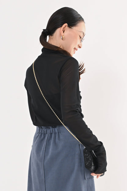 メッシュハイネックプルオーバー