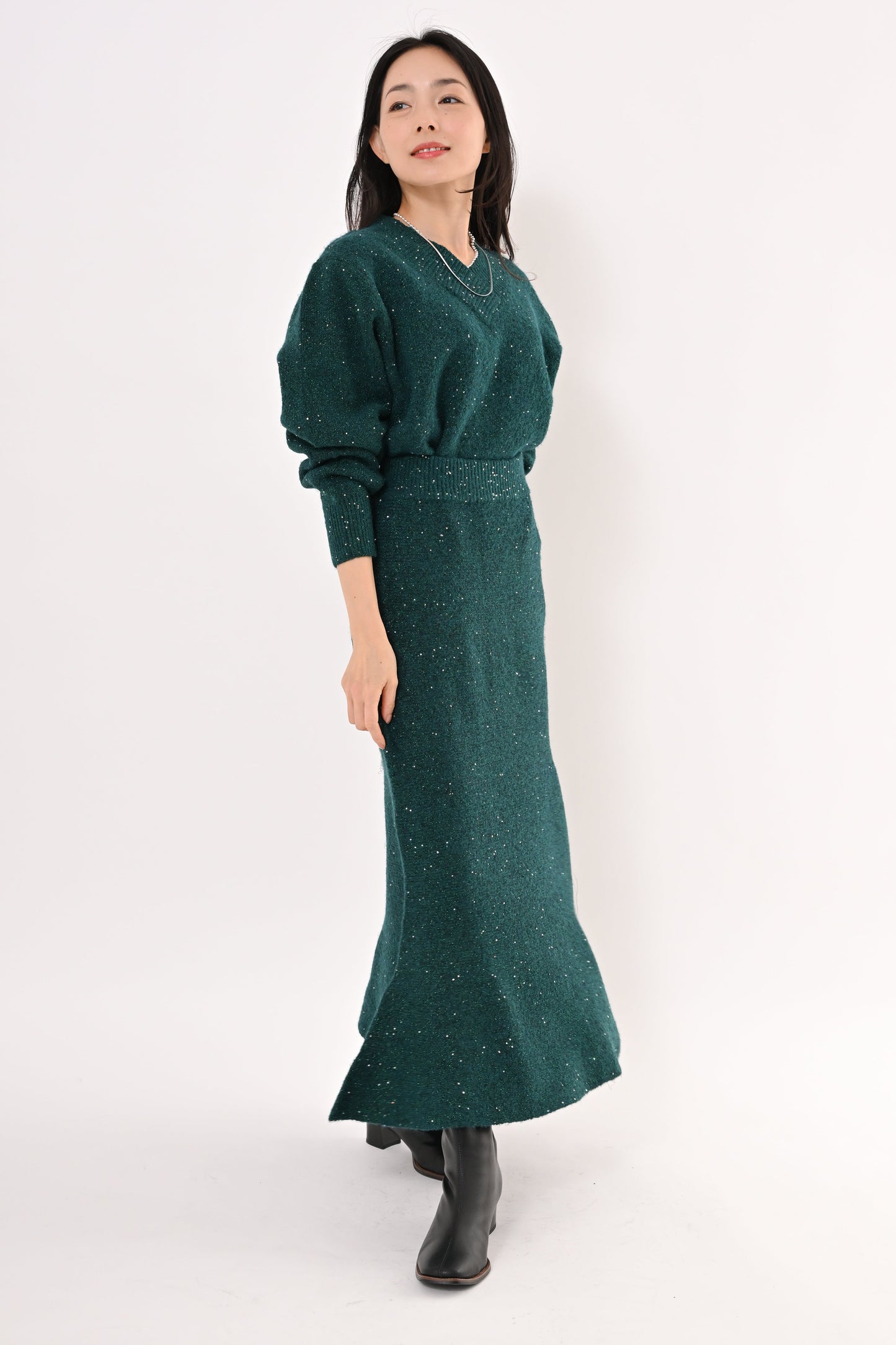 ＜20%OFF＞スパンコールニットスカート