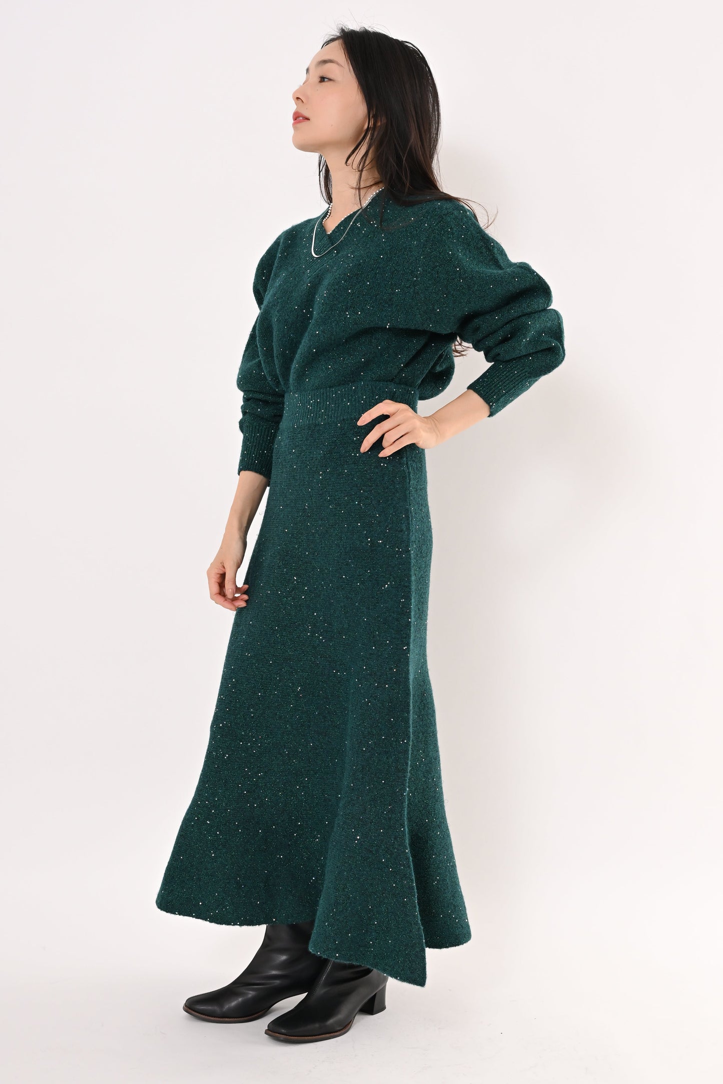 ＜20%OFF＞スパンコールニットスカート