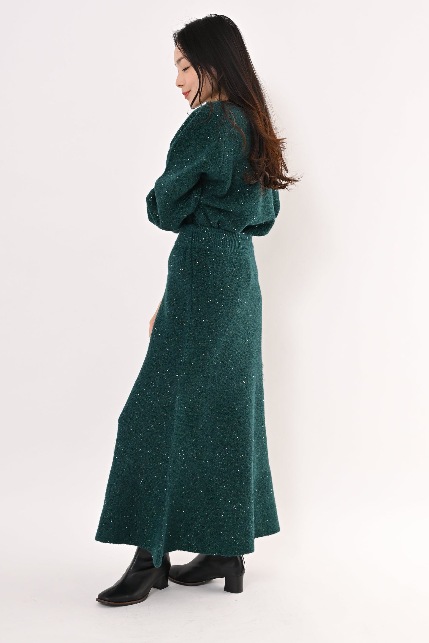 ＜20%OFF＞スパンコールニットスカート