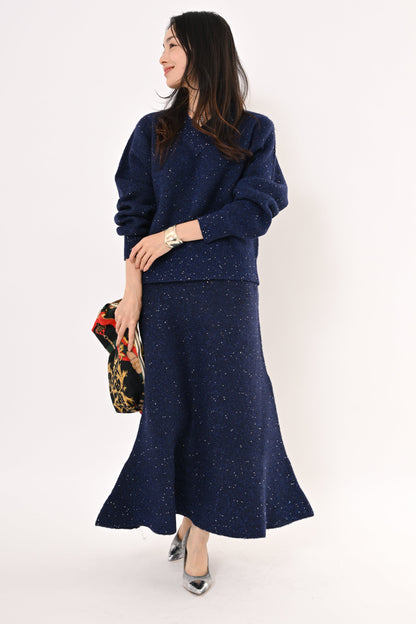 ＜20%OFF＞スパンコールニットスカート