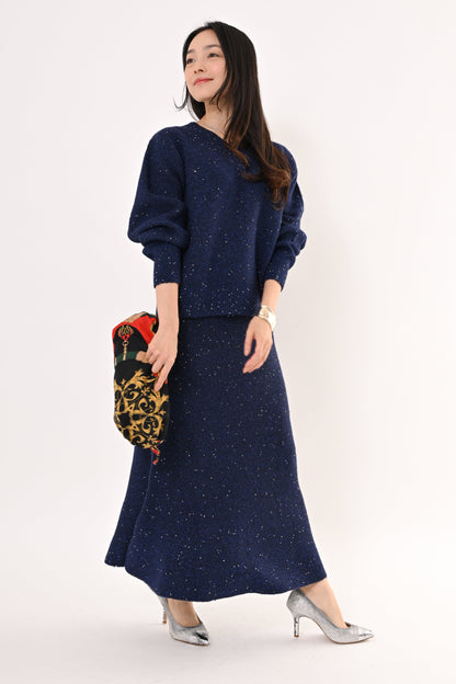 ＜20%OFF＞スパンコールニットスカート