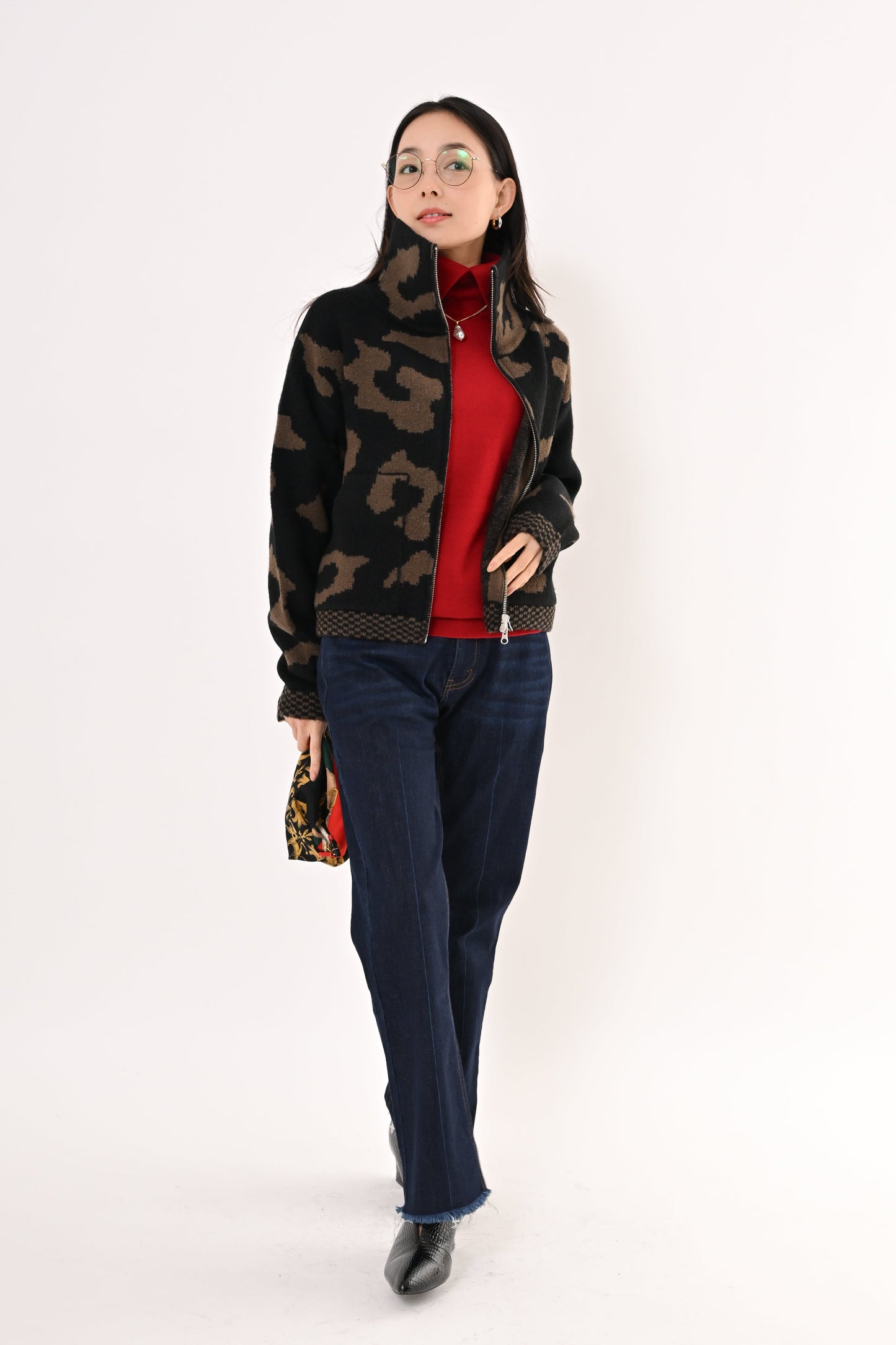 ［ＮＥＷ］ジャガードニットブルゾン