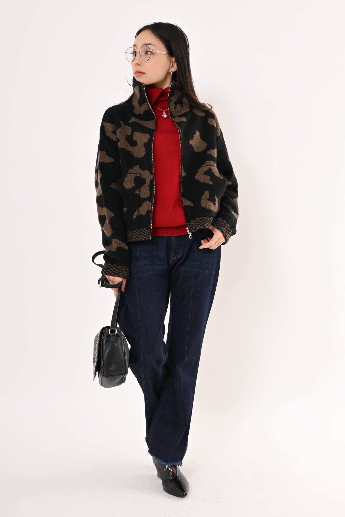 ［ＮＥＷ］ジャガードニットブルゾン