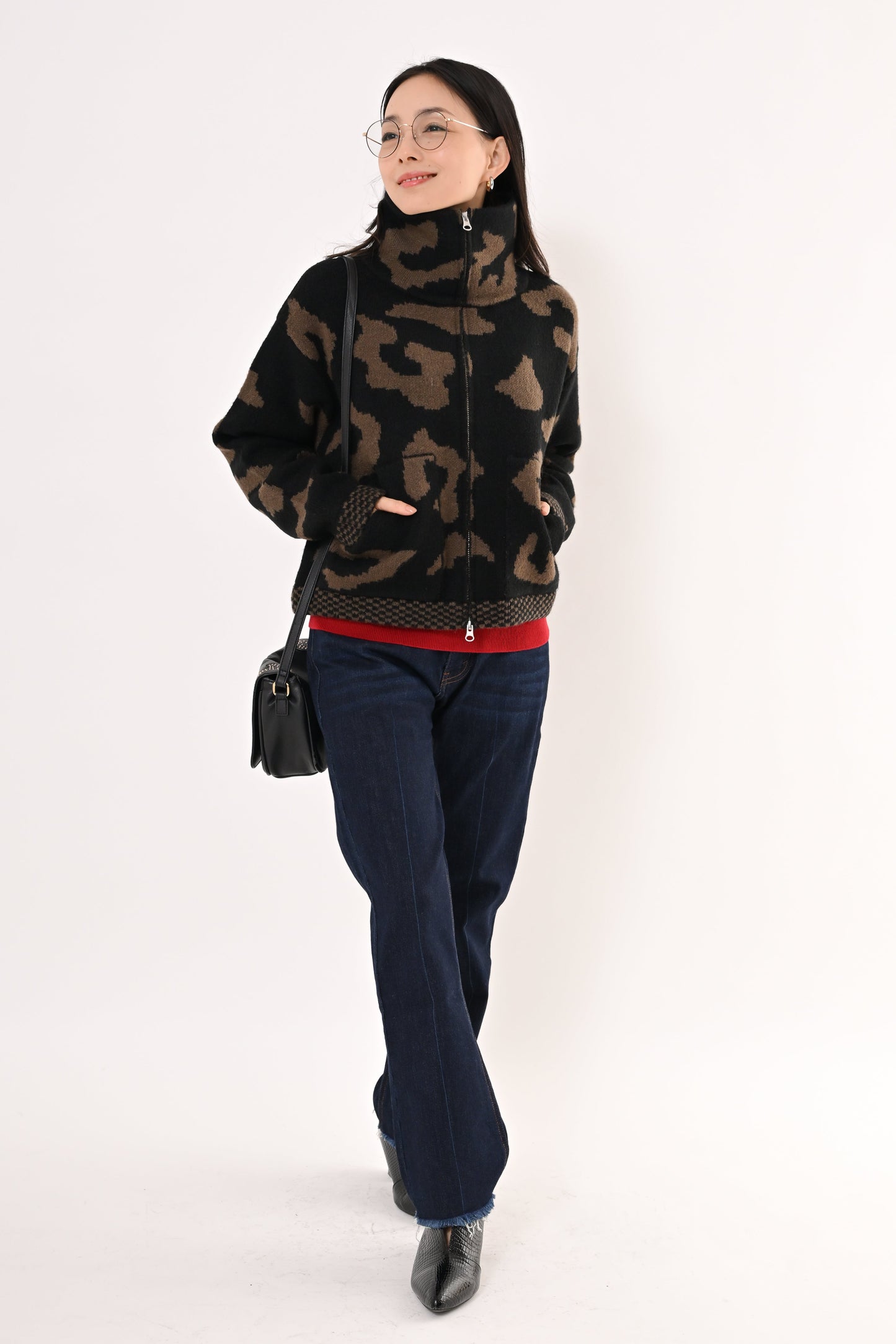 ［ＮＥＷ］ジャガードニットブルゾン