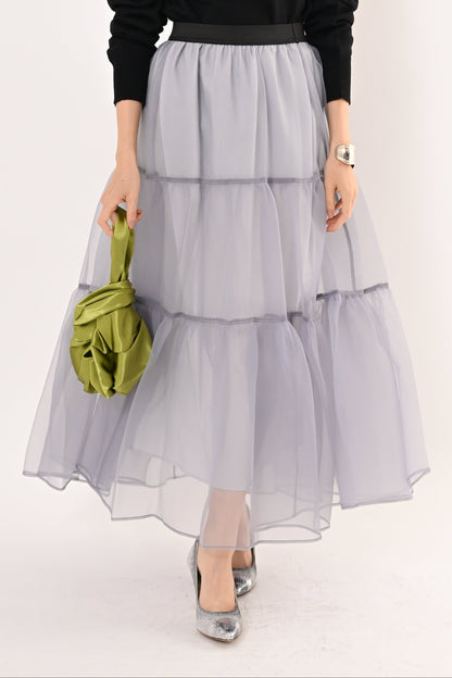 ［ＮＥＷ］オーガンジーティアードスカート