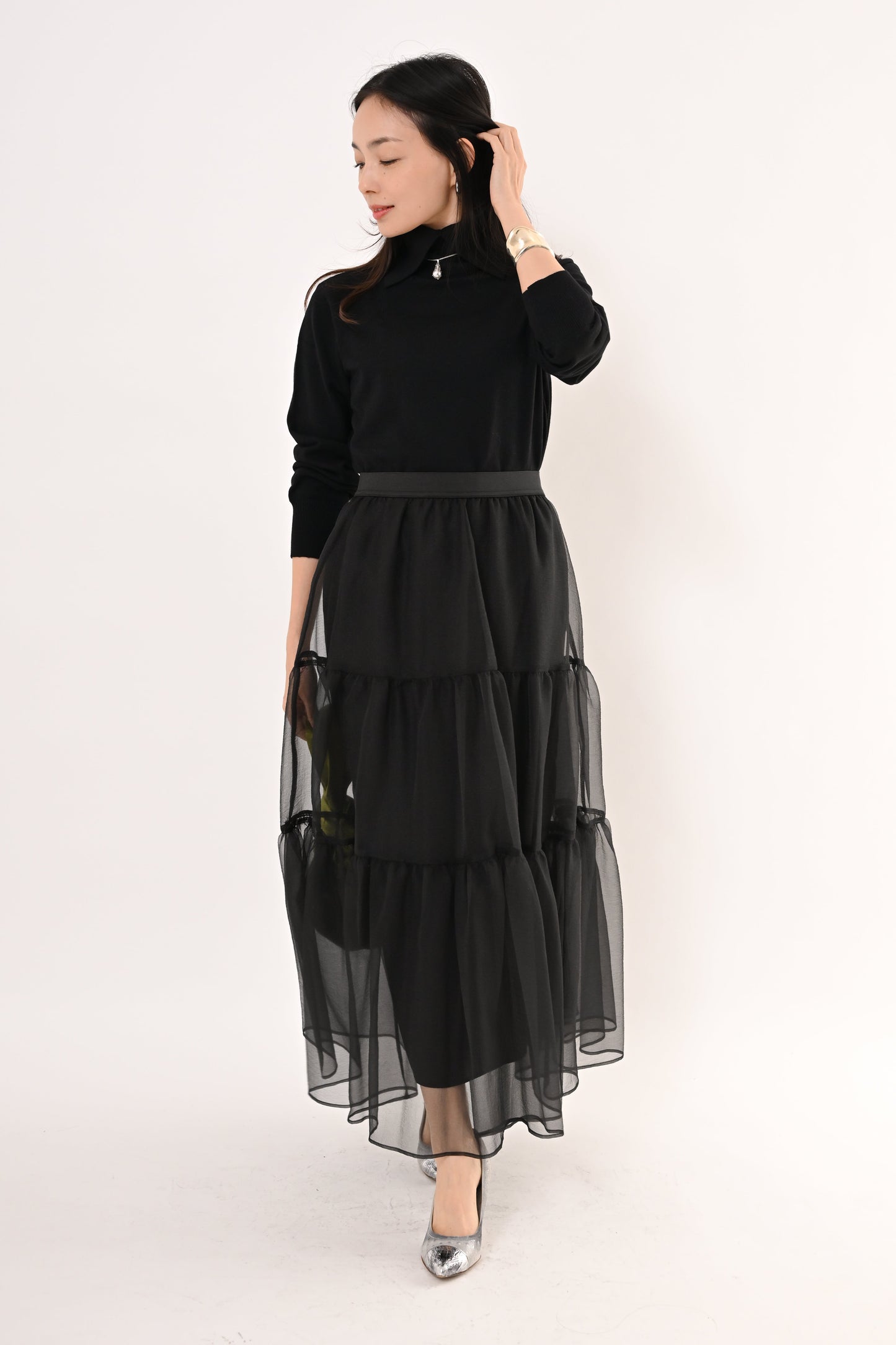 ［ＮＥＷ］オーガンジーティアードスカート