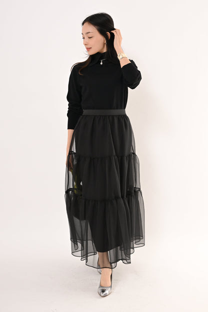 ［ＮＥＷ］オーガンジーティアードスカート