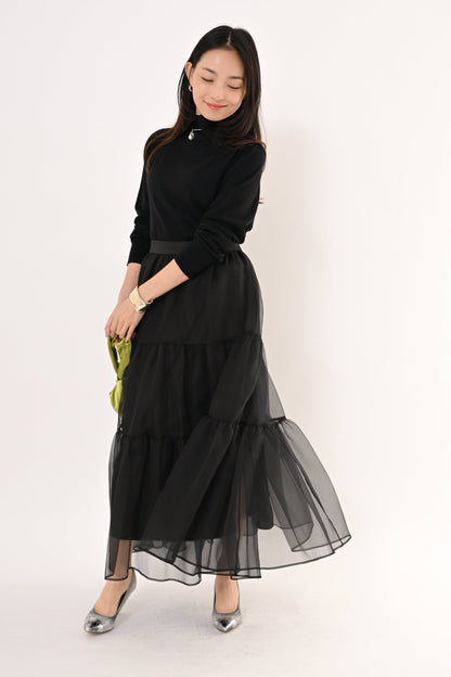 ［ＮＥＷ］オーガンジーティアードスカート