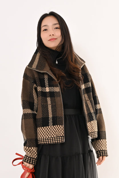 ［ＮＥＷ］ジャガードニットブルゾン