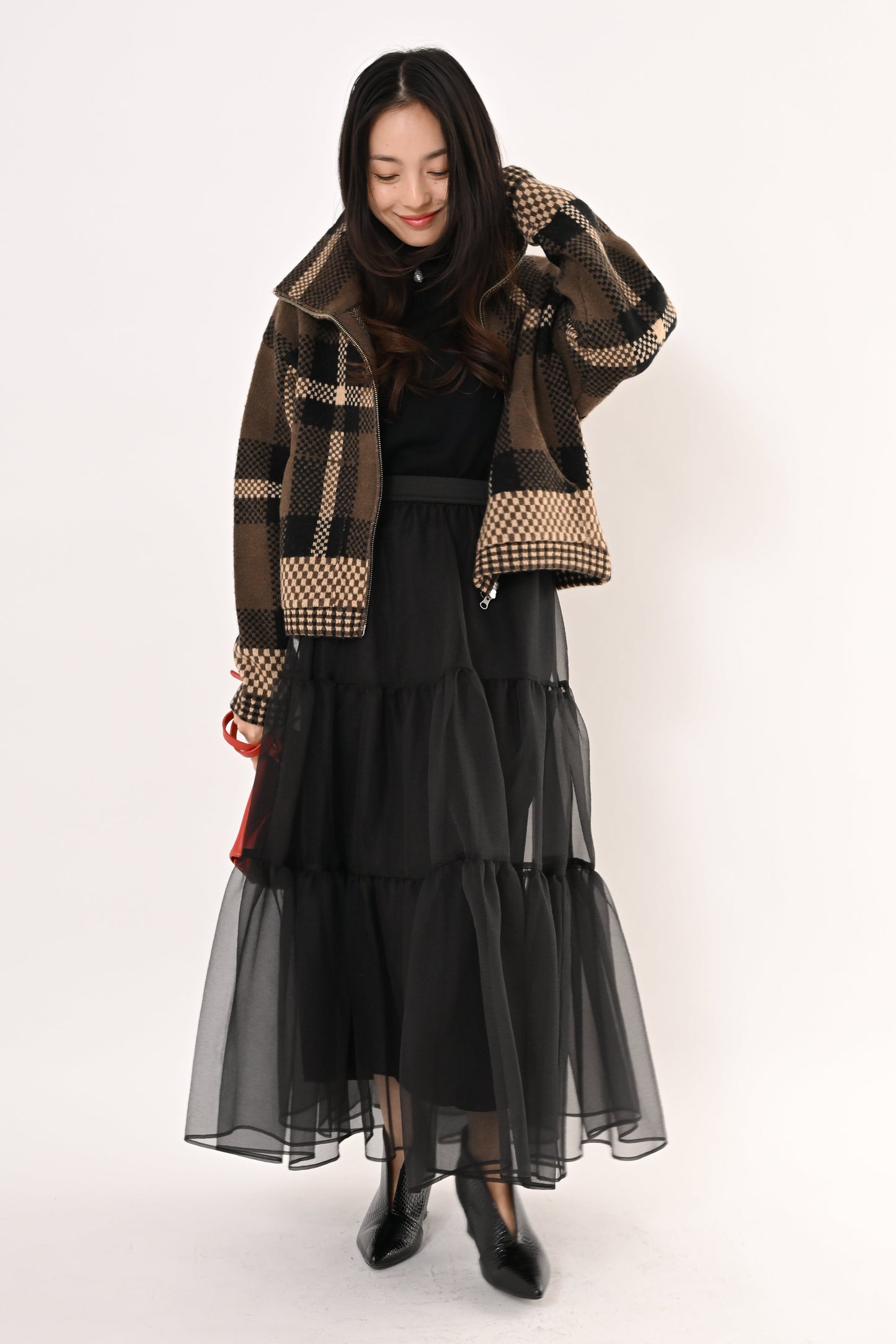 ［ＮＥＷ］ジャガードニットブルゾン