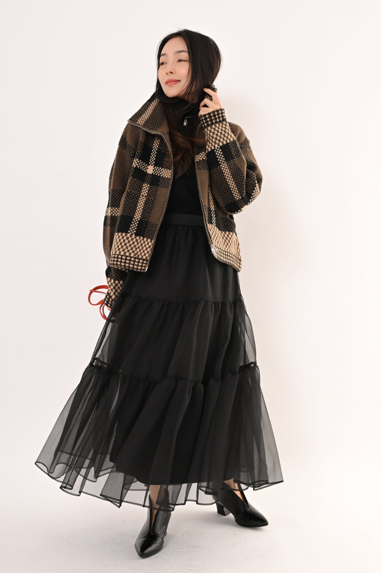 ［ＮＥＷ］ジャガードニットブルゾン