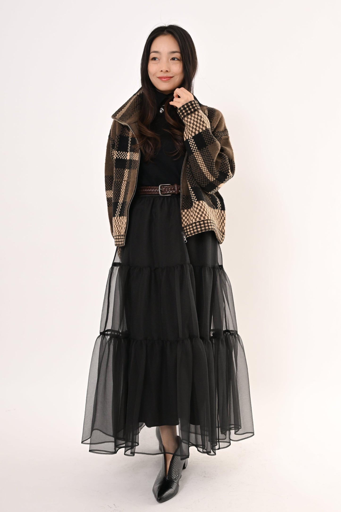 ［ＮＥＷ］ジャガードニットブルゾン