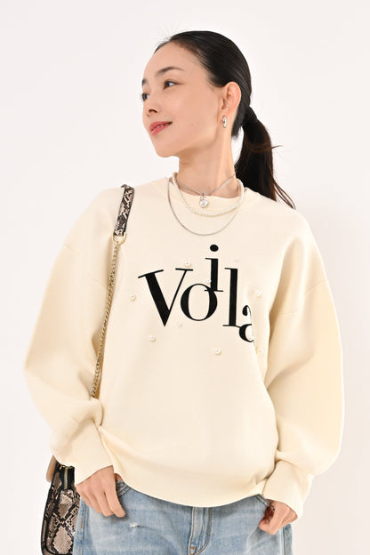 〈30%OFF〉パール+ロゴニット