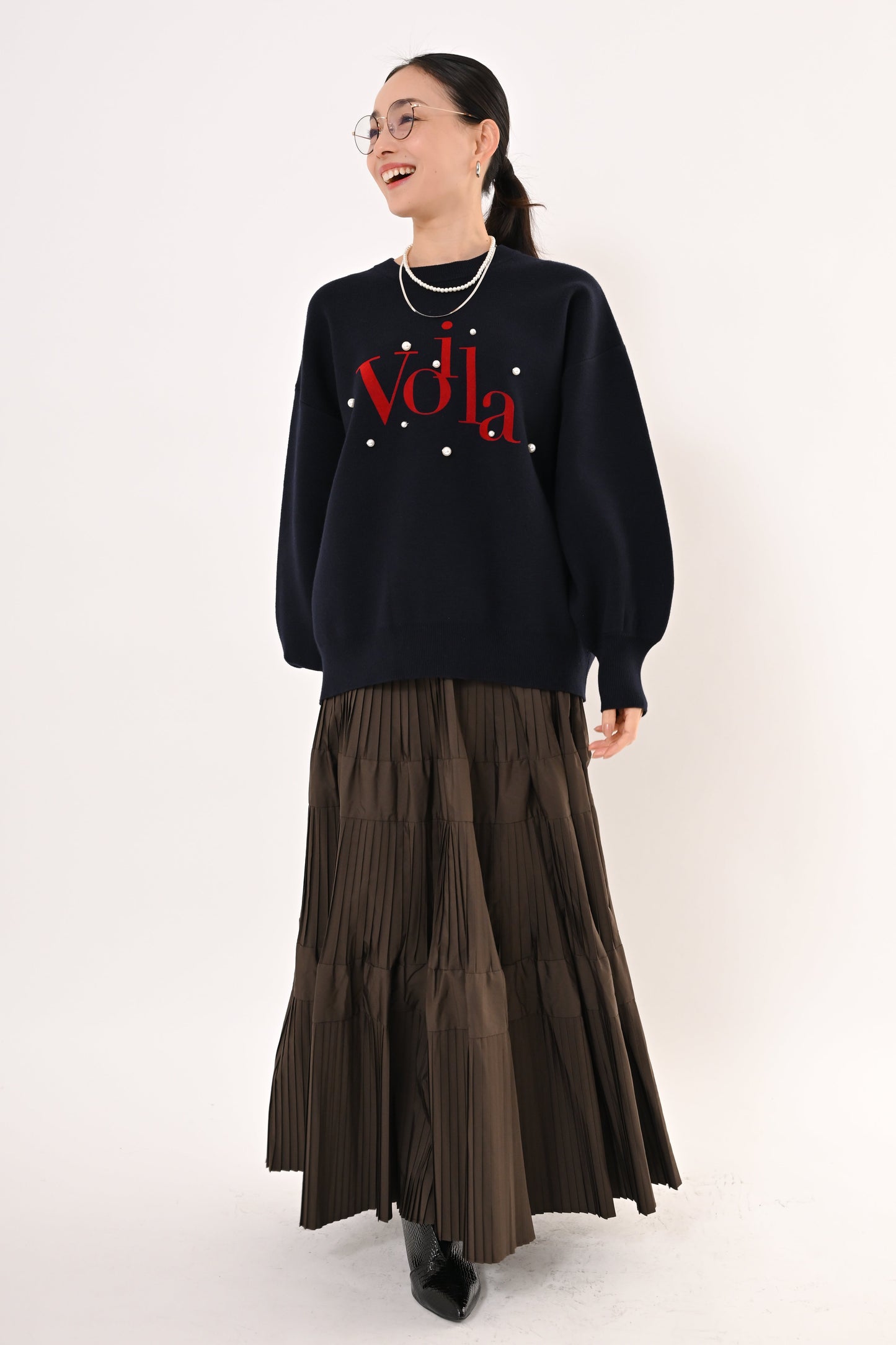 〈30%OFF〉パール+ロゴニット