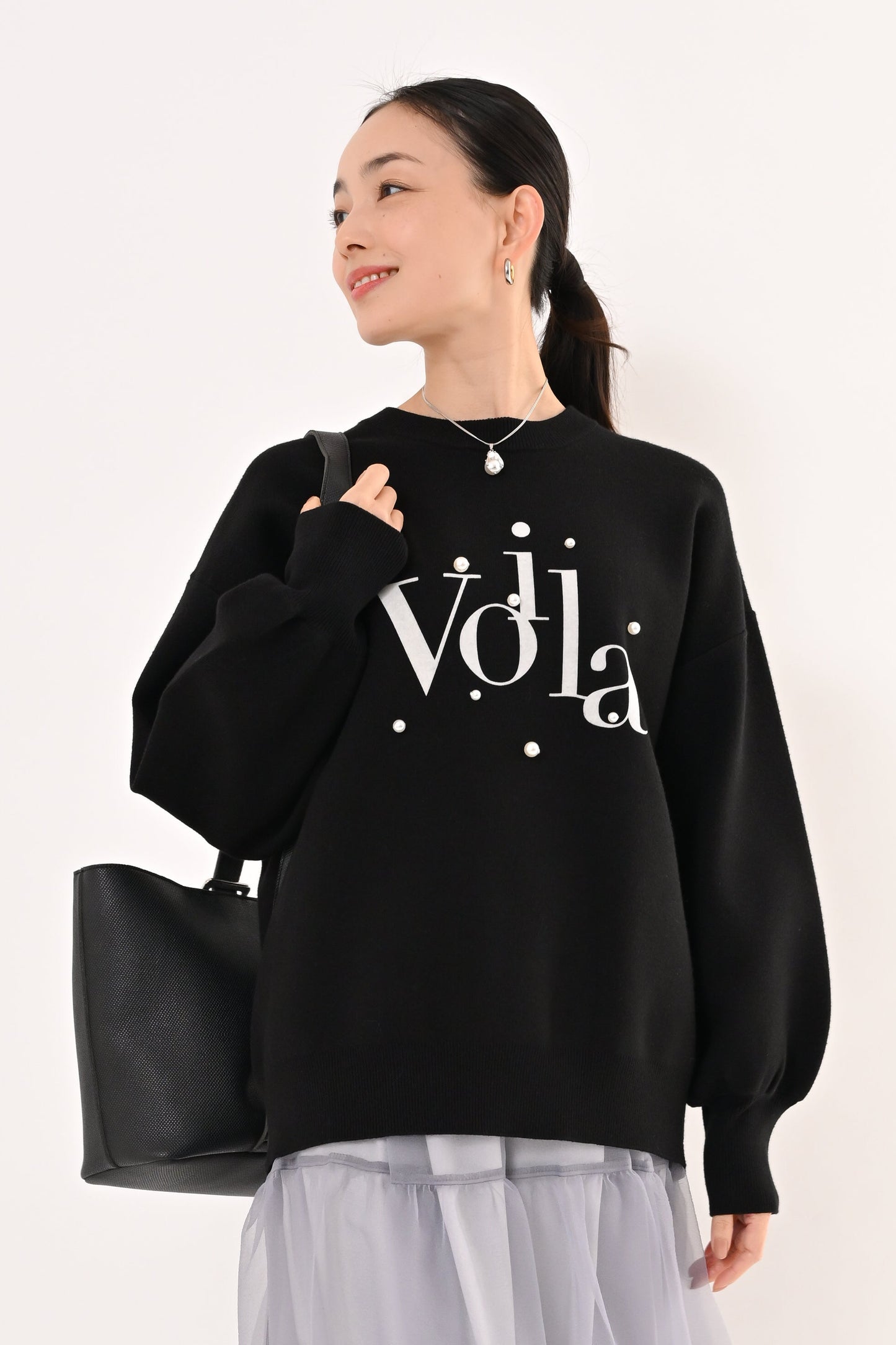 〈30%OFF〉パール+ロゴニット