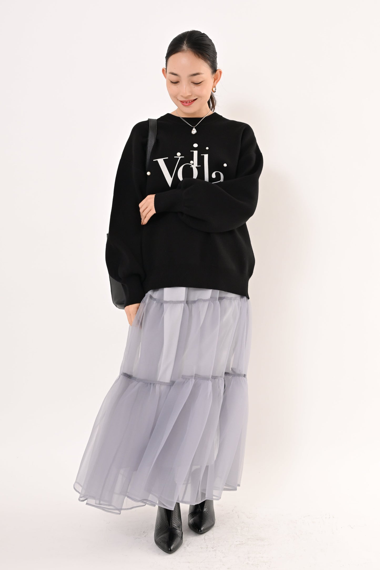 〈30%OFF〉パール+ロゴニット