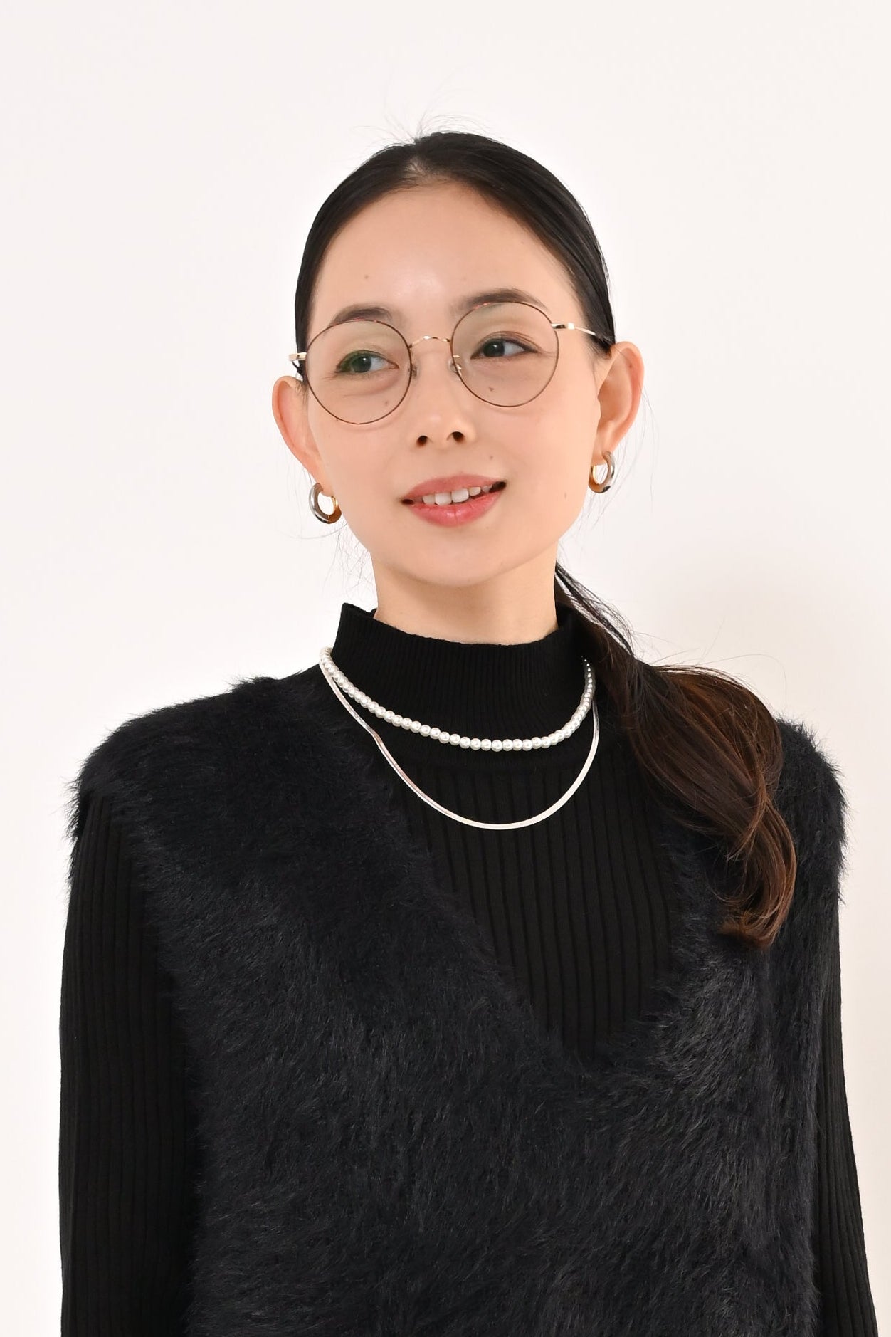 パール＊スネークチェーンネックレス