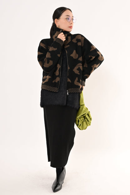 ［ＮＥＷ］ジャガードニットブルゾン