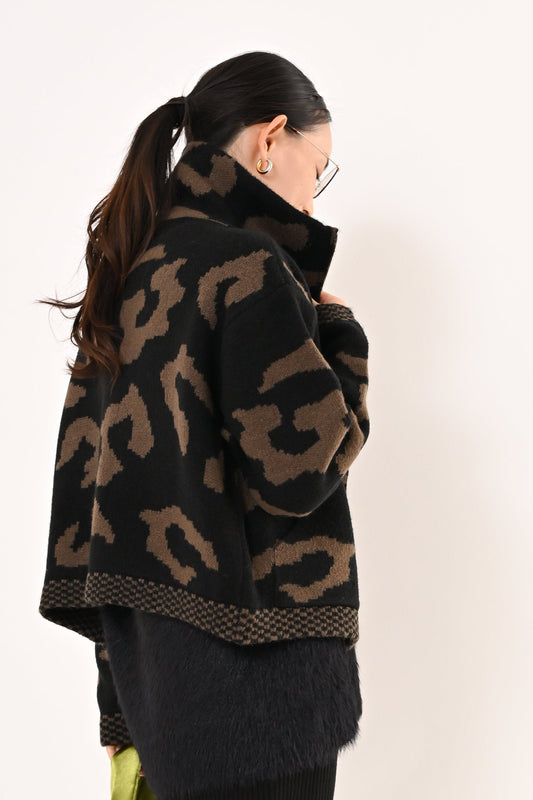 ジャガードニットブルゾン