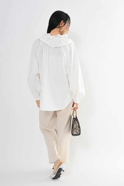 [予約] フリルカラーブラウス（無地）