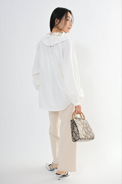 [予約] フリルカラーブラウス（無地）