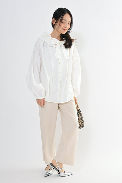 [予約] フリルカラーブラウス（無地）