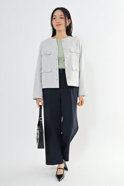 [予約] MIXツィードノーカラージャケット