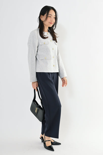 [予約] MIXツィードノーカラージャケット