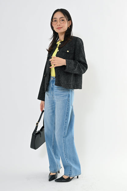 [予約] MIXツィードノーカラージャケット