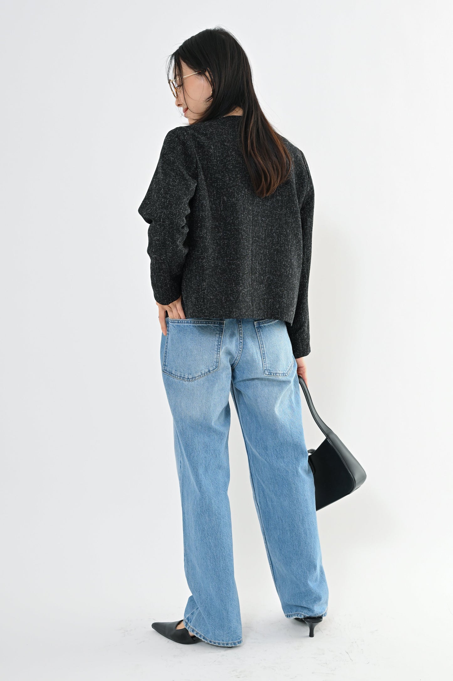 [予約] MIXツィードノーカラージャケット