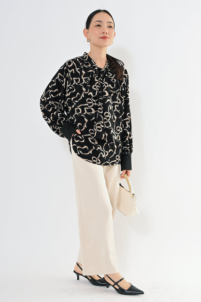 [予約] 2WAYガラボウタイブラウス