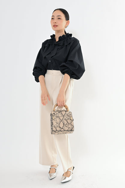 [予約] フリルカラーブラウス（無地）