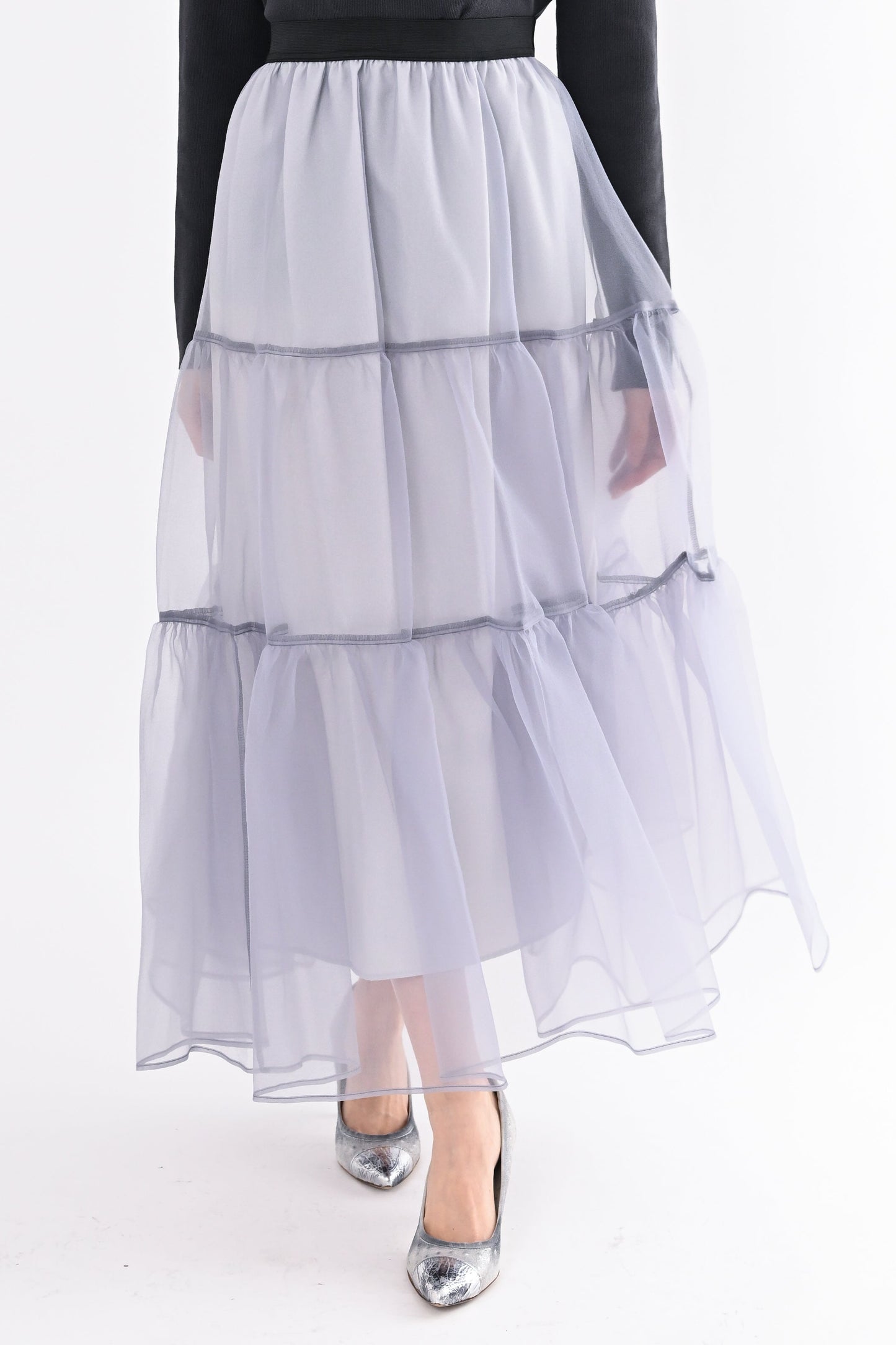 オーガンジーティアードスカート