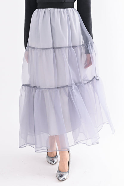 オーガンジーティアードスカート