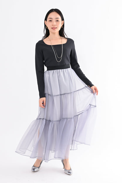 オーガンジーティアードスカート