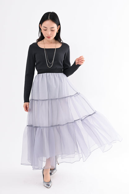 オーガンジーティアードスカート