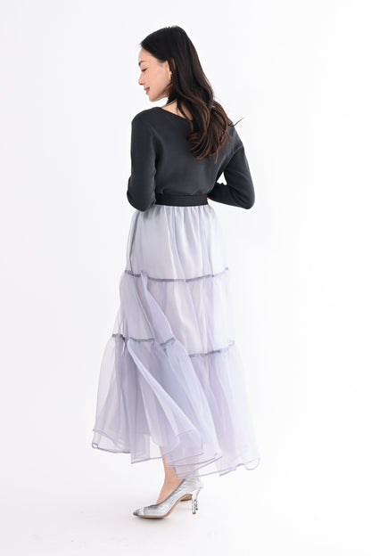 オーガンジーティアードスカート