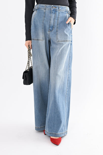 UVカットデニムワイドパンツ