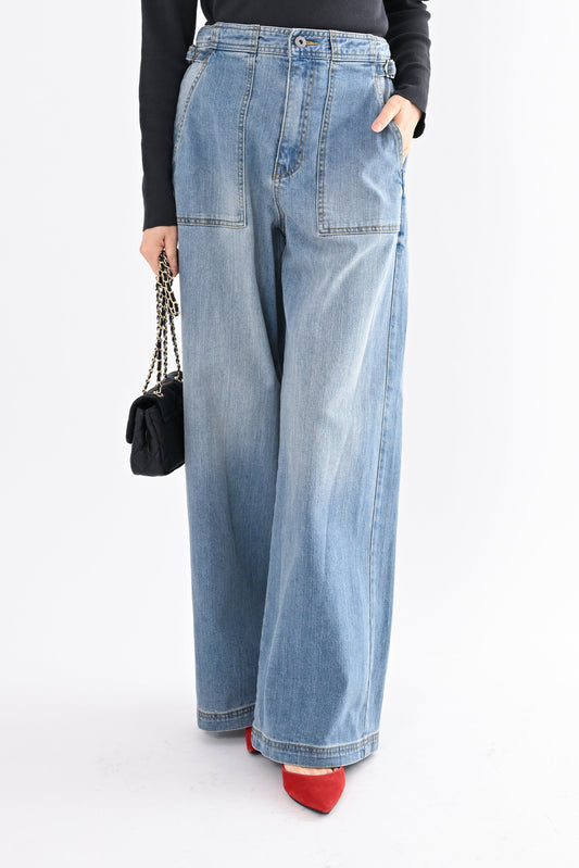 UVカットデニムワイドパンツ