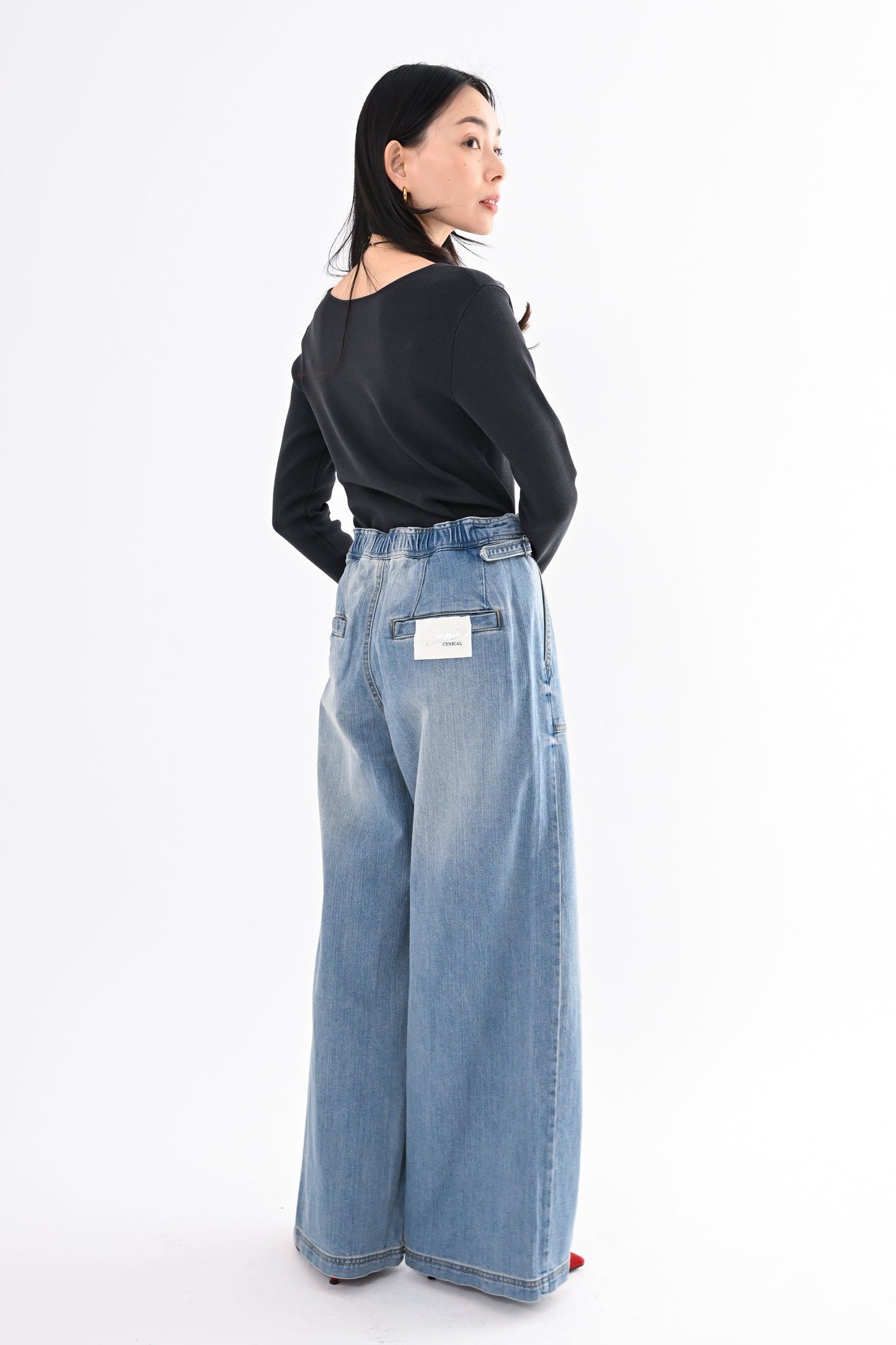 UVカットデニムワイドパンツ