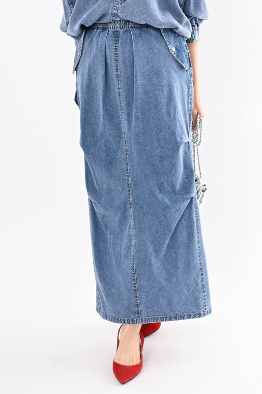 フラップポケデニムスカート