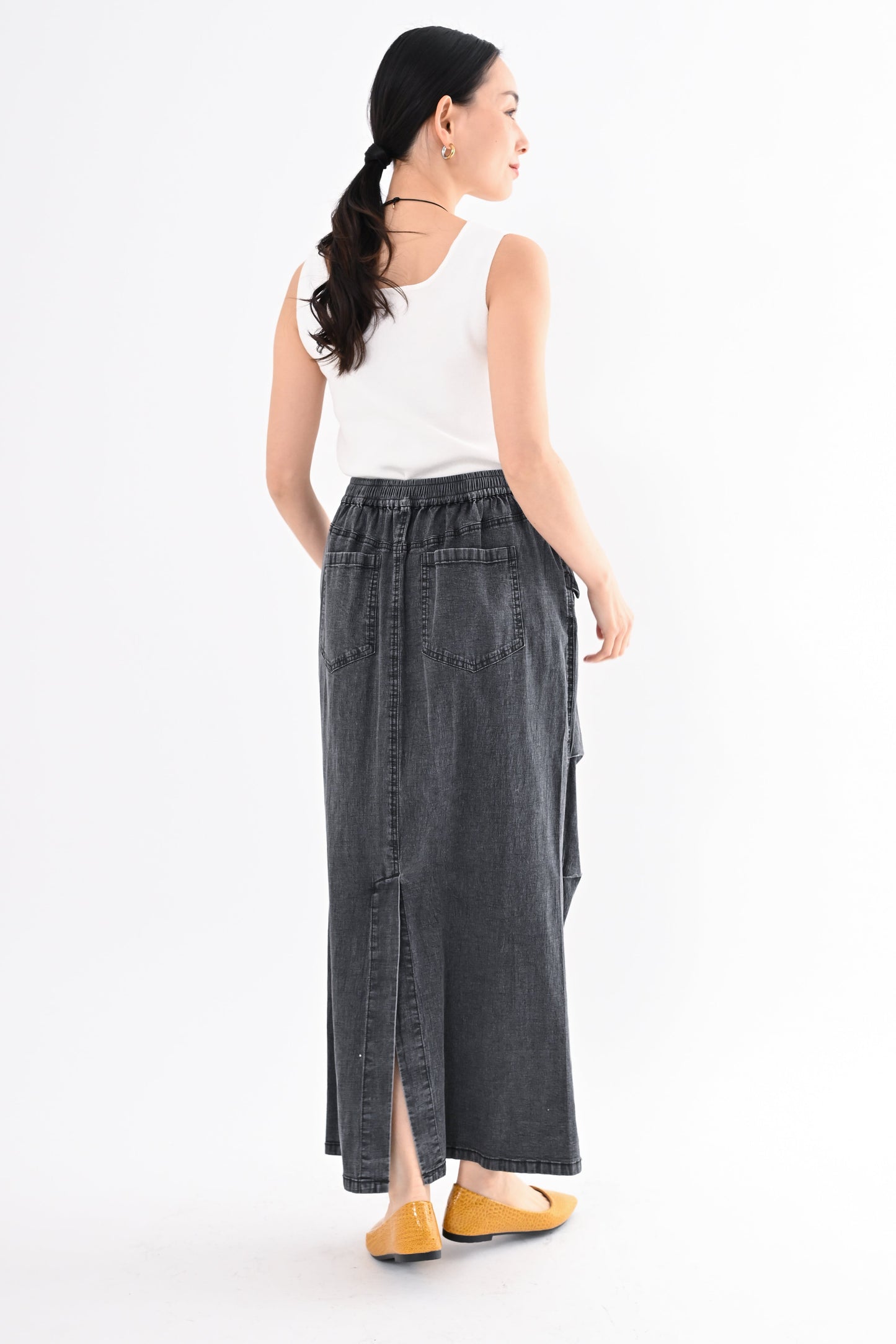 〈20%OFF〉フラップポケデニムスカート