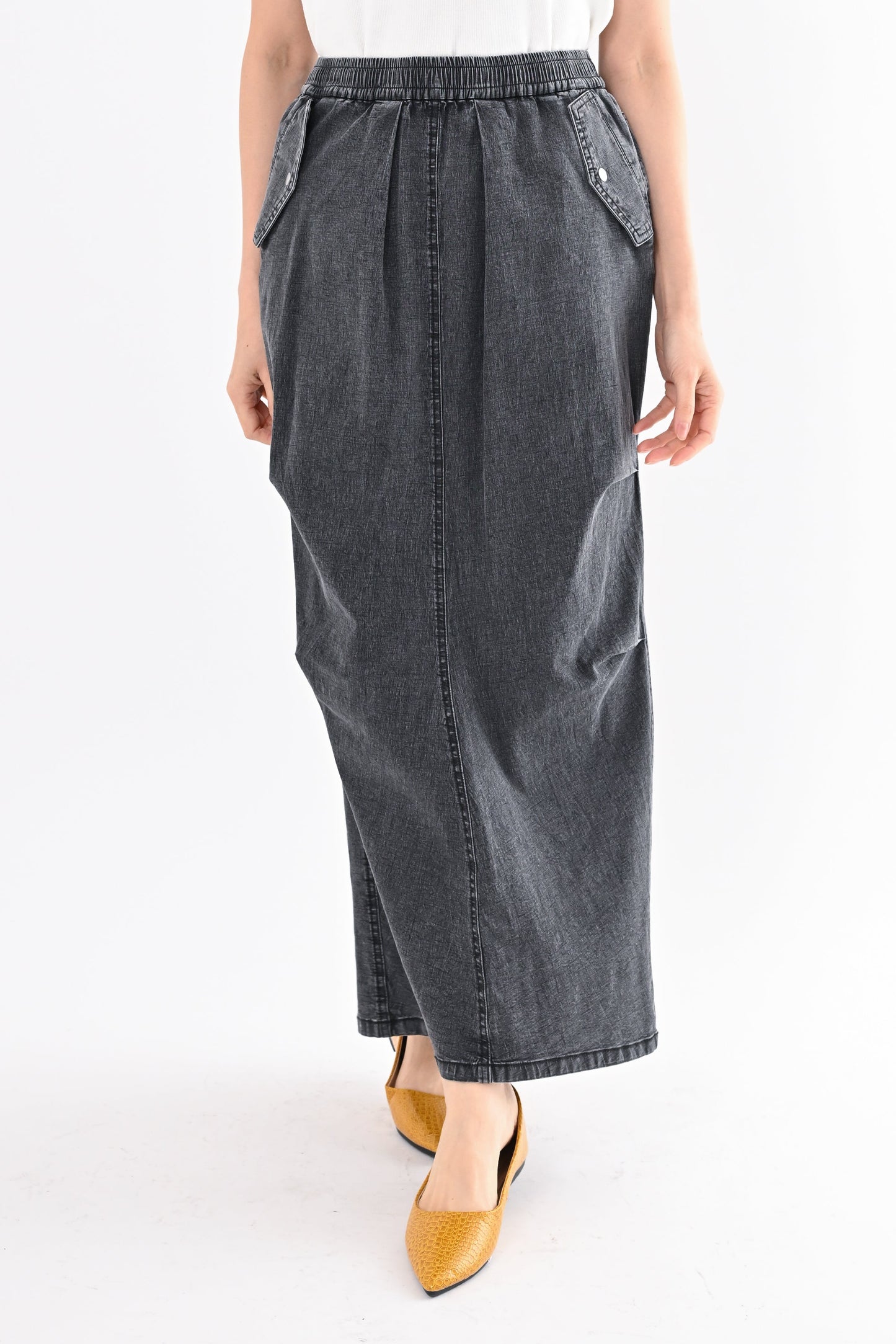 〈20%OFF〉フラップポケデニムスカート