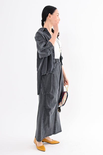 〈20%OFF〉フラップポケデニムスカート