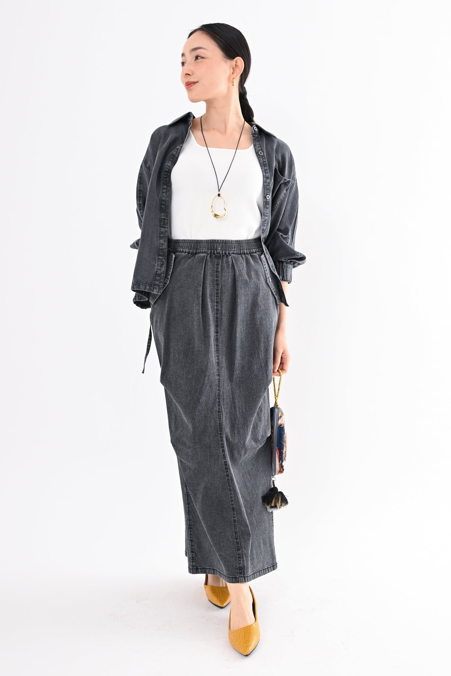 〈20%OFF〉フラップポケデニムスカート