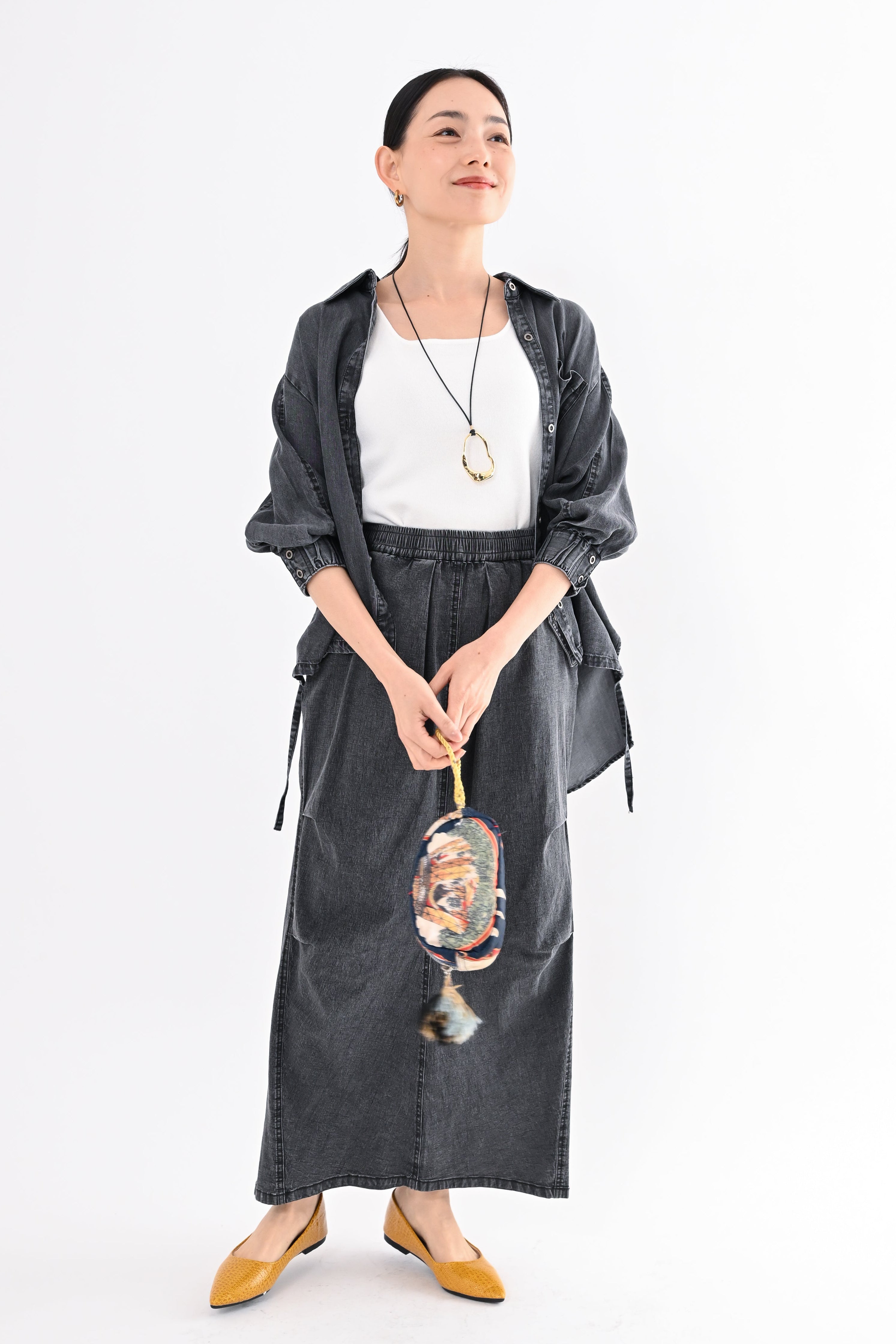 【ほぼ未使用】完売品！テンセル　ドロストシャツ テンセルデニム裾ドロストシャツ｜トップス・シャツ / ブラウス｜good