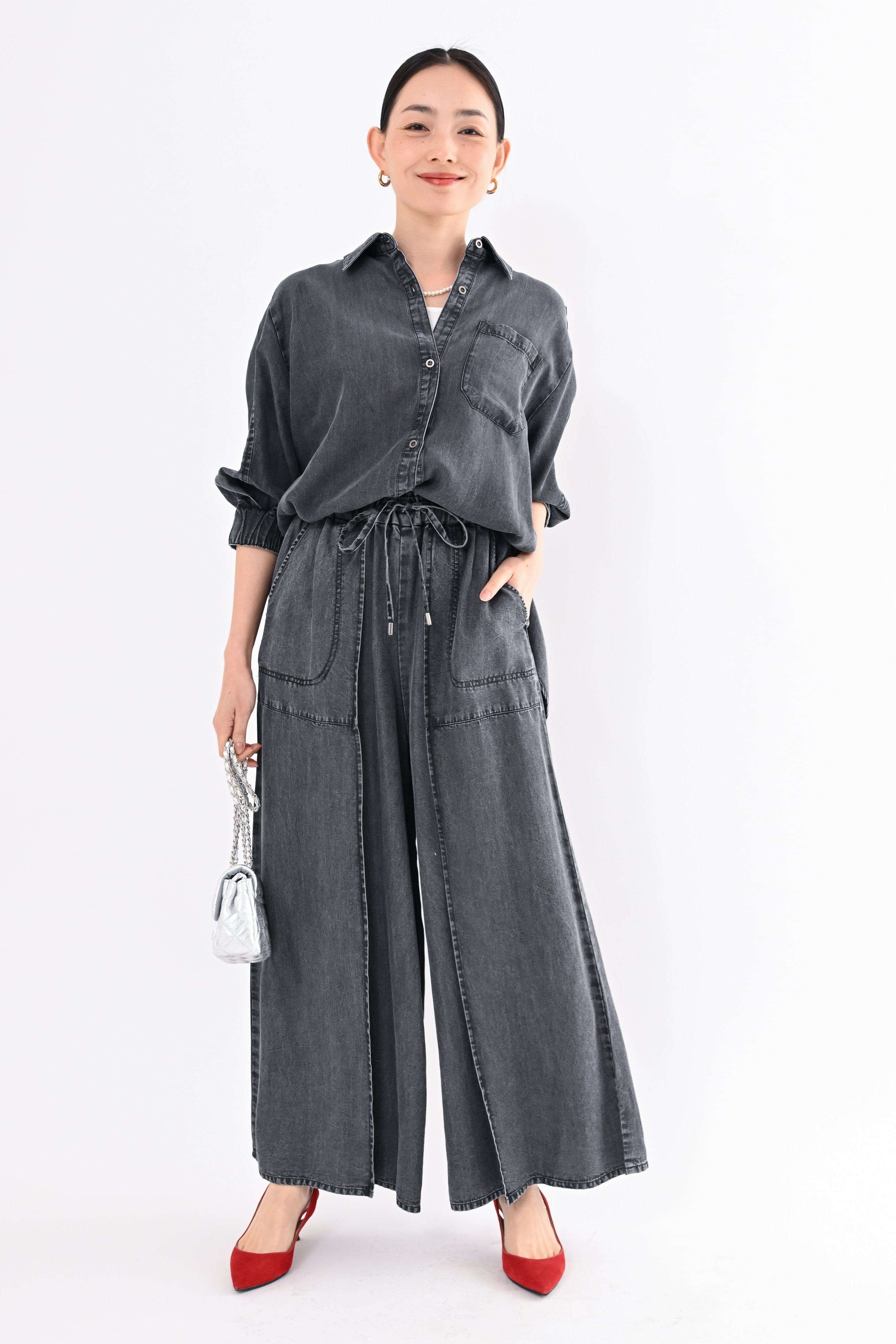 テンセルデニム裾ドロストシャツ｜トップス・シャツ / ブラウス｜good