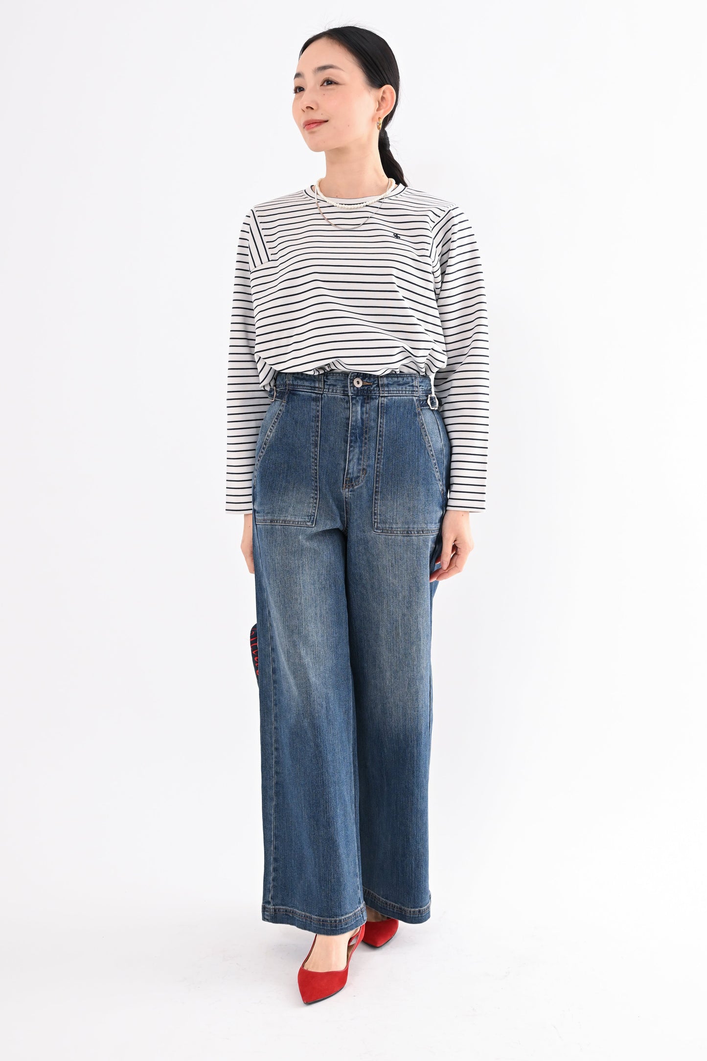 UVカットデニムワイドパンツ