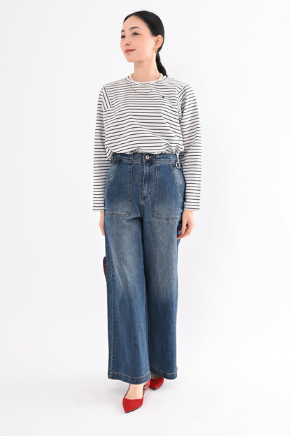 UVカットデニムワイドパンツ